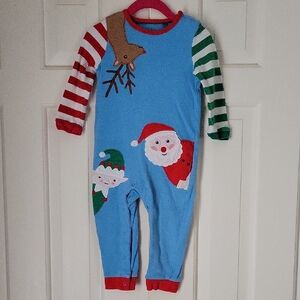 Baby Boden Christmas One Piece Footless Sz 12-18 Months Santa Reindeer Elf